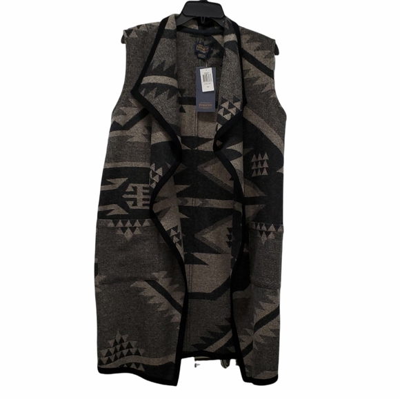 Pendleton Carly Long Wool Vest Reversible Aztec Jacquard Pattern NWT - Picture 5 of 6